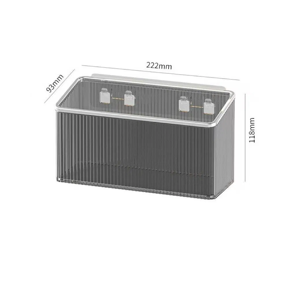 Multi-Functional No-Drill Wall Mount - Facial Tissue Cosmetic Plastic Storage Basket for Bathroom & Toilet Storage Box
