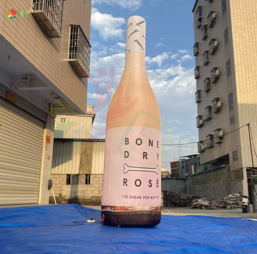 Factory Customized Advertising Gift Inflatable Pool Toys Floating Bed PVC Inflatable Champagne Bottle Pool Float