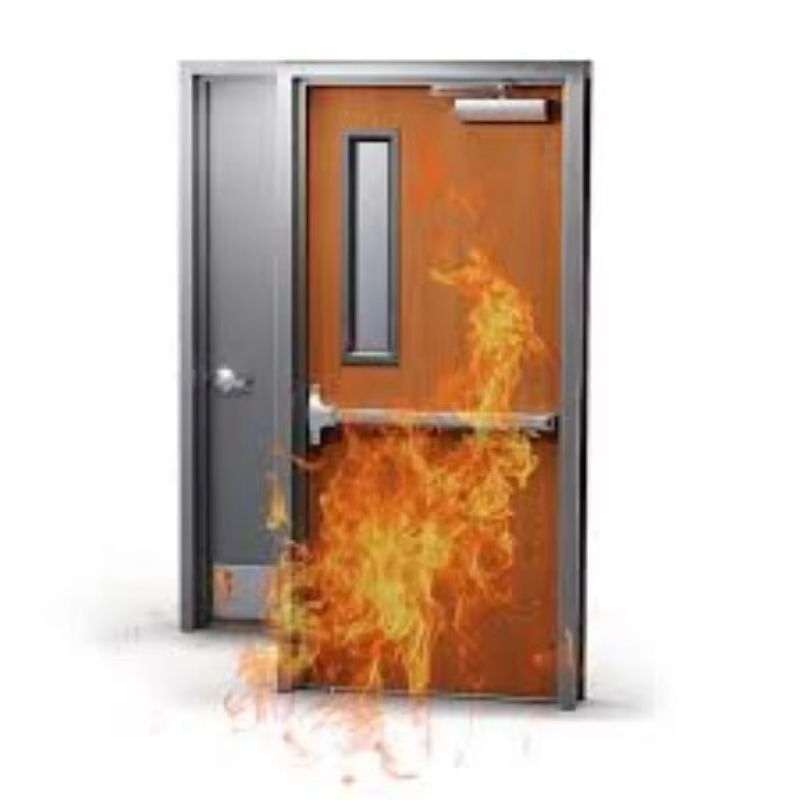 Customized Hotel UL 20-90 Minutes Fire Proof Fire Rated HPL Wood Doors with Hm Frame