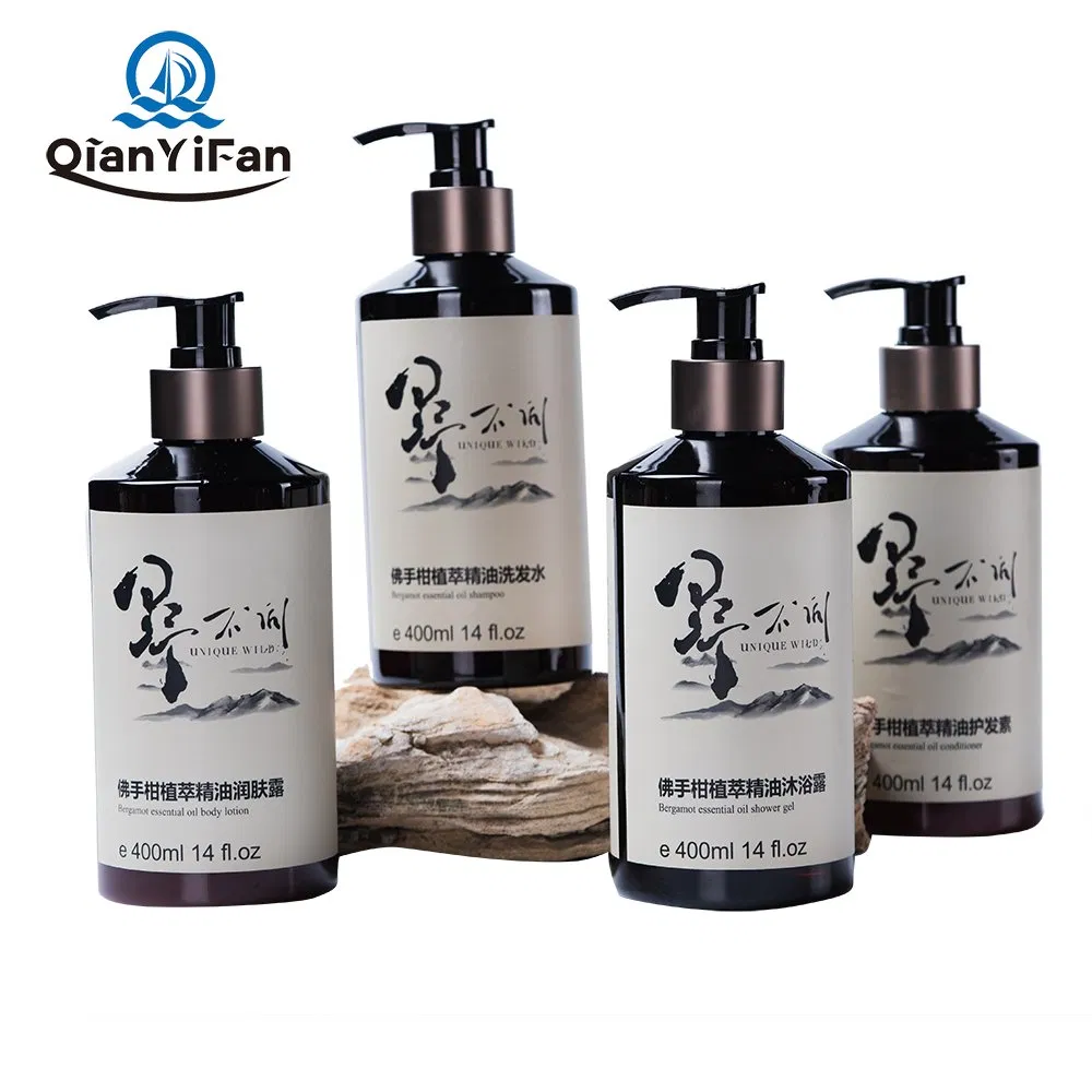 Star Hotel 400ml Bergamot Essence Essential Oil Shampoo Conditioner Shower Gel Moisturizing Lotion Wash and Care Set Gentle and Nourishing