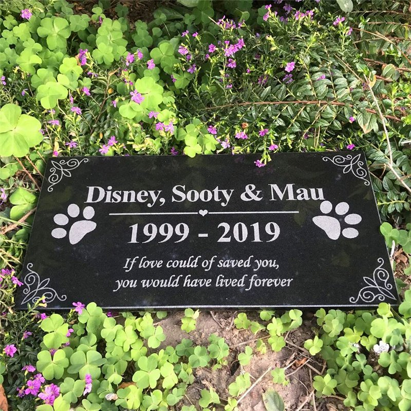Personalized Engraved Black Granite Gravestone Customized Memorial Stone Plaque