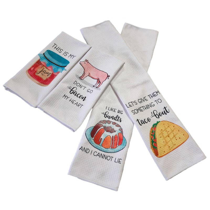 Sublimation Kitchen Towels Waffle Weave Tea Towel Sublimation Tea Towel Blank