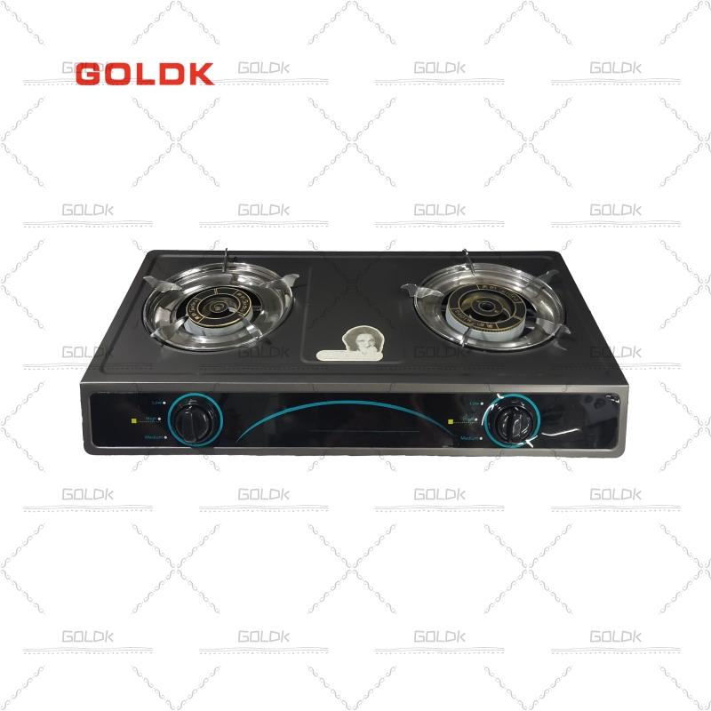 Goldk GS-359 Premium Quality Inner Tempered Glass 2 Burner Table Gas Stove