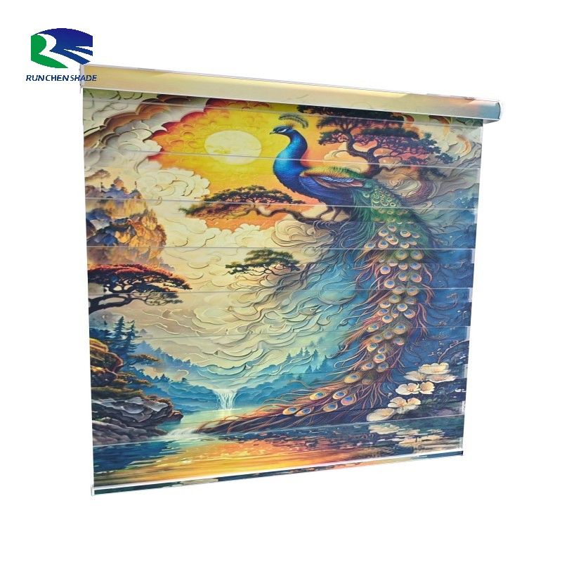 2025 Yst Factory Digital Printing Motorised Windproof Zebra Blinds