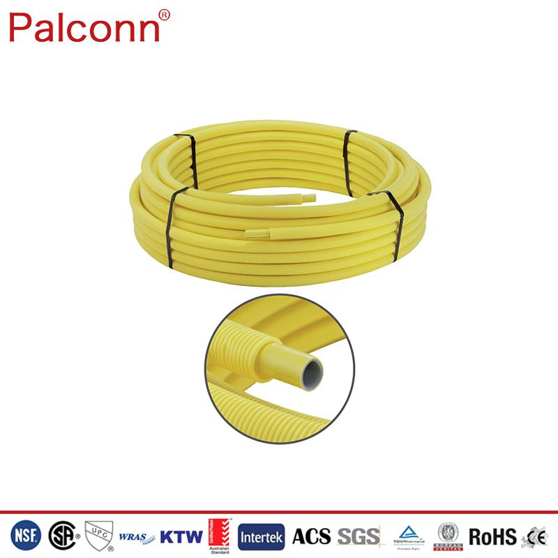 Palconn Manufacturer Yellow Color 0912 PE Al PE Composite Pipe for Natural Gas