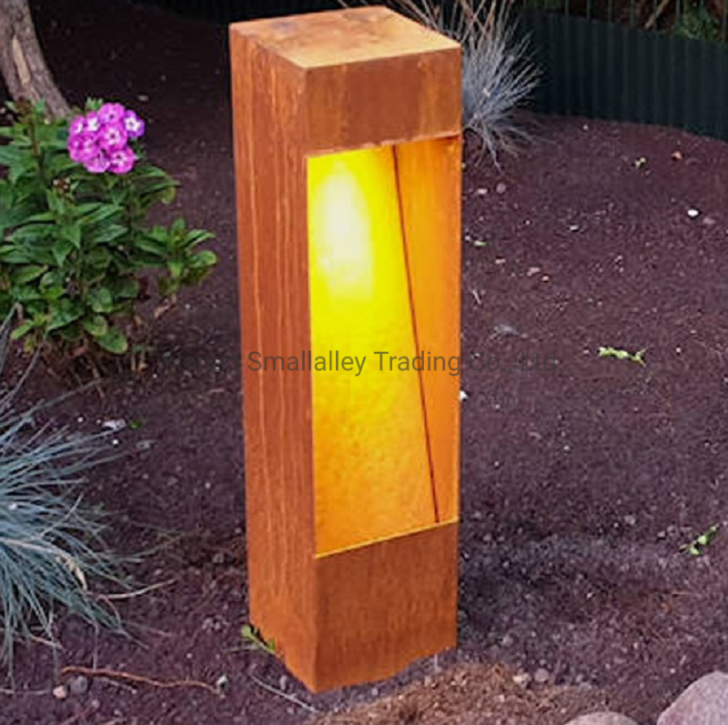 Outdoor Path Lights Corten Steel Bollard Light Rusty Garden Lighting