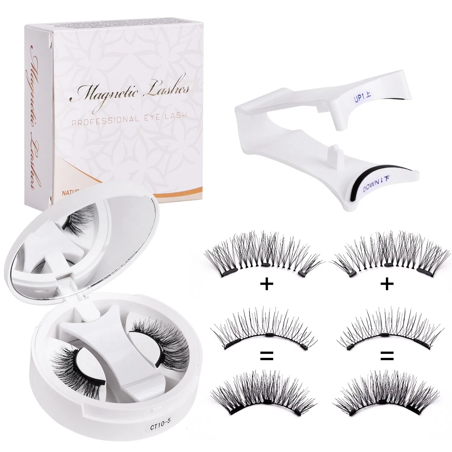 3D Natural Soft Magnetic Eyelashes Set Handmade Silk and Synthetic Reusable Applicator