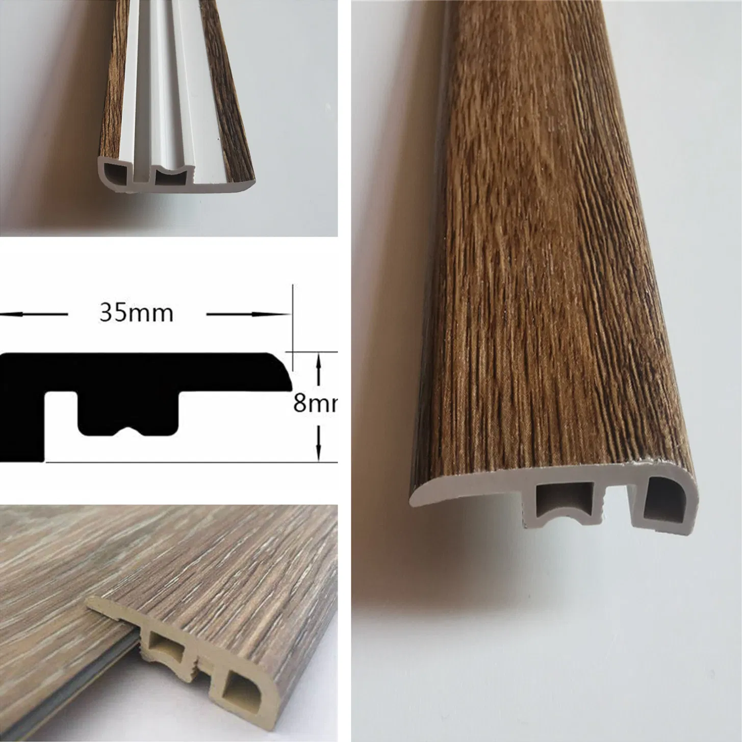 Waterproof PVC Spc Skirting Molding Vinyl Flooring End-Cap