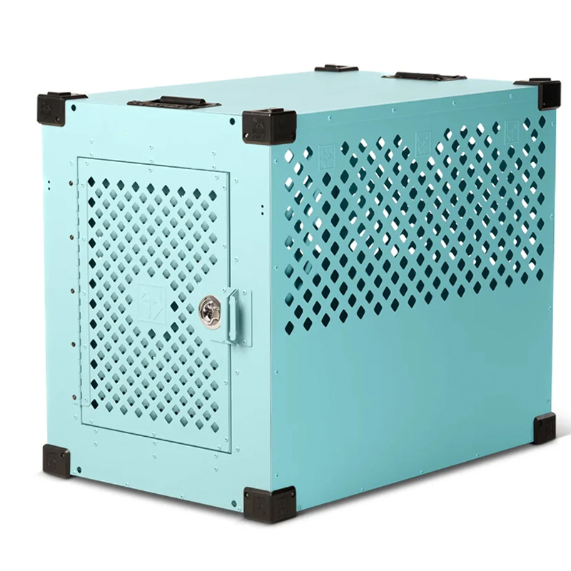 Portable Aluminum Collapsible Folding Pet Carrier Single Dog Crate Box