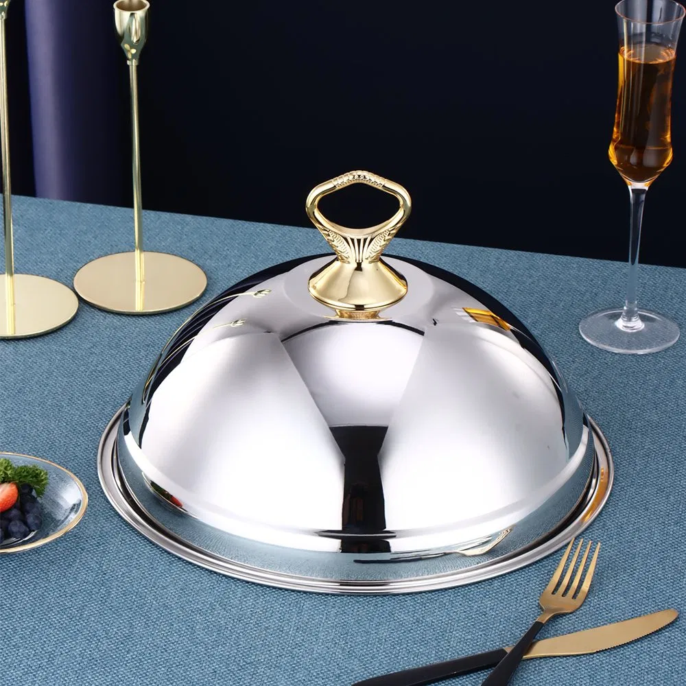 Customized Logo Fine China Steel Tableware Plate Kitchen Dining Dish Dinner Set with Lid