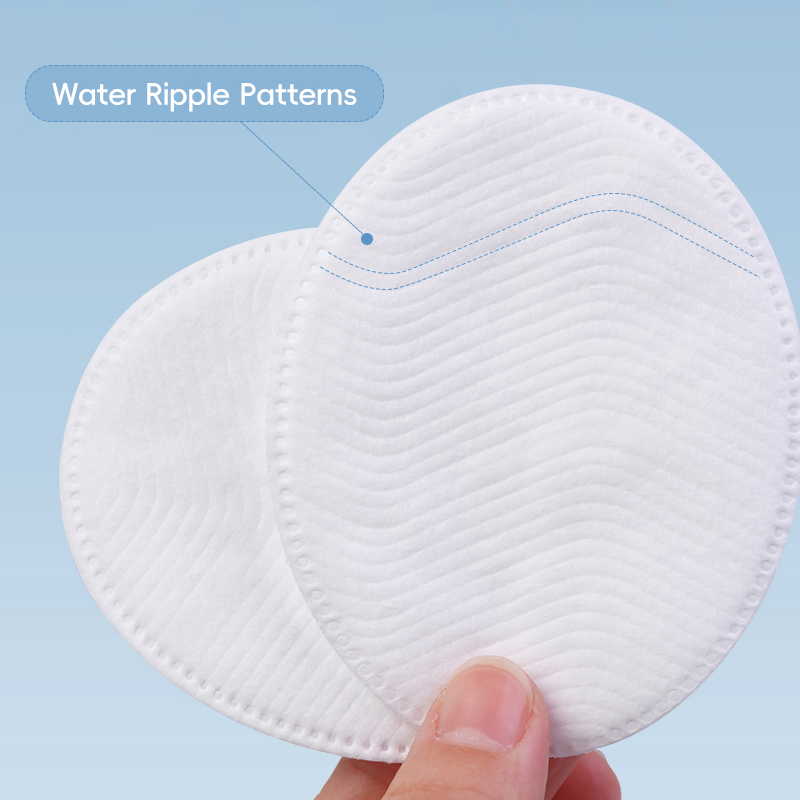 50PCS Oval Wave Pattern Cotton Pads 100% Pure Cotton for Women