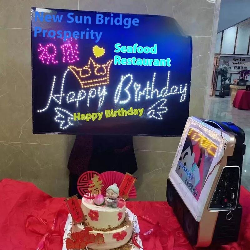 Custom-Made Happy Birthday LED Light Sign for Wedding Proposals