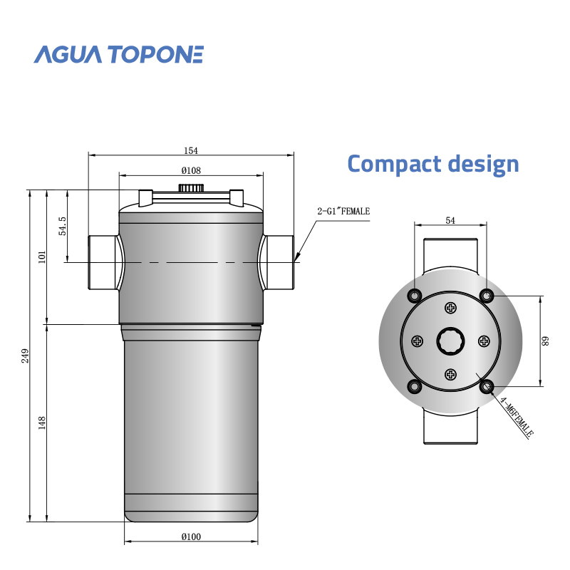 UVC LED Water Sterilizer Stainless Steel Whole-House 12gpm