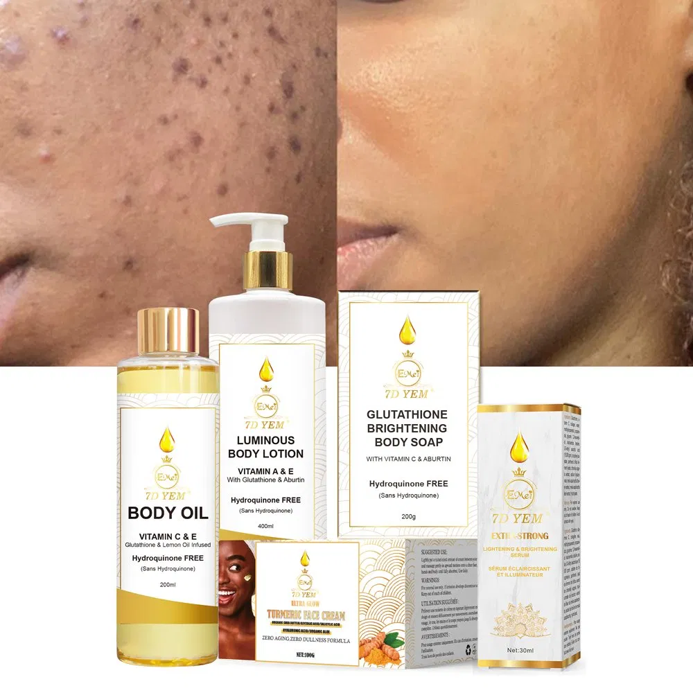 Hot Sale Private Label Beauty Product Body Oil Body Lotion Face Care Cream Oil Soap Skin Whitening Set Skin Brightening Care Kits Series