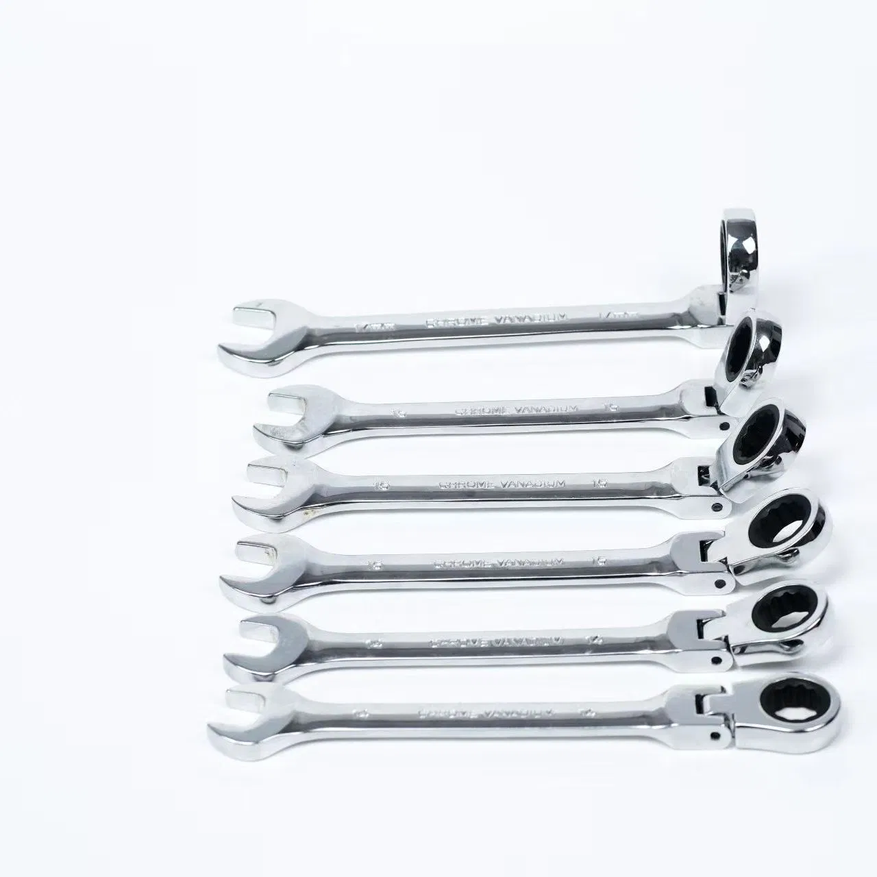 Mirror Finish 6-32 mm Flexible Head Ratchet Wrench Set, Factory Price