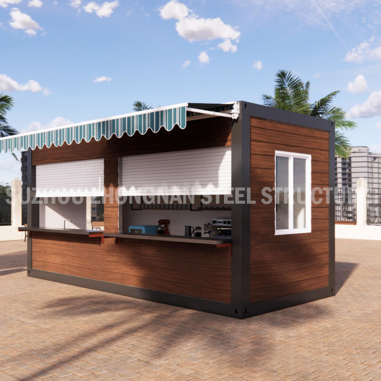 Custom 20FT/40FT Portable Modern Mobile Sea Shipping Glass Plastic Movable Steel Structure Fast Food Container Living Prefab Modular Small Coffee Shop for Sale