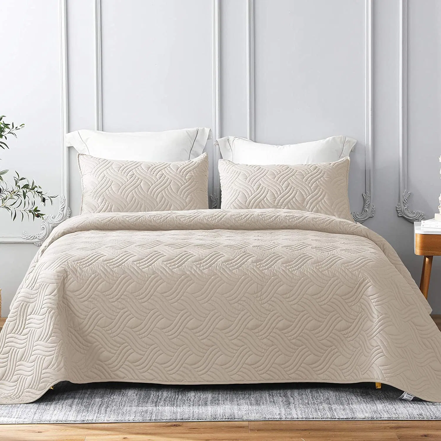 Lightweight Summer Home Full/Queen Size Quilt, Soft Bedspread Coverlet Bedding Set for All Season