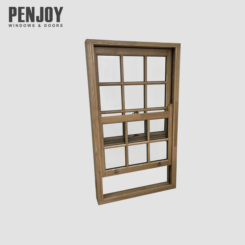 Penjoy Factory Price Oak Wood Windows Customized Single Hung Windows