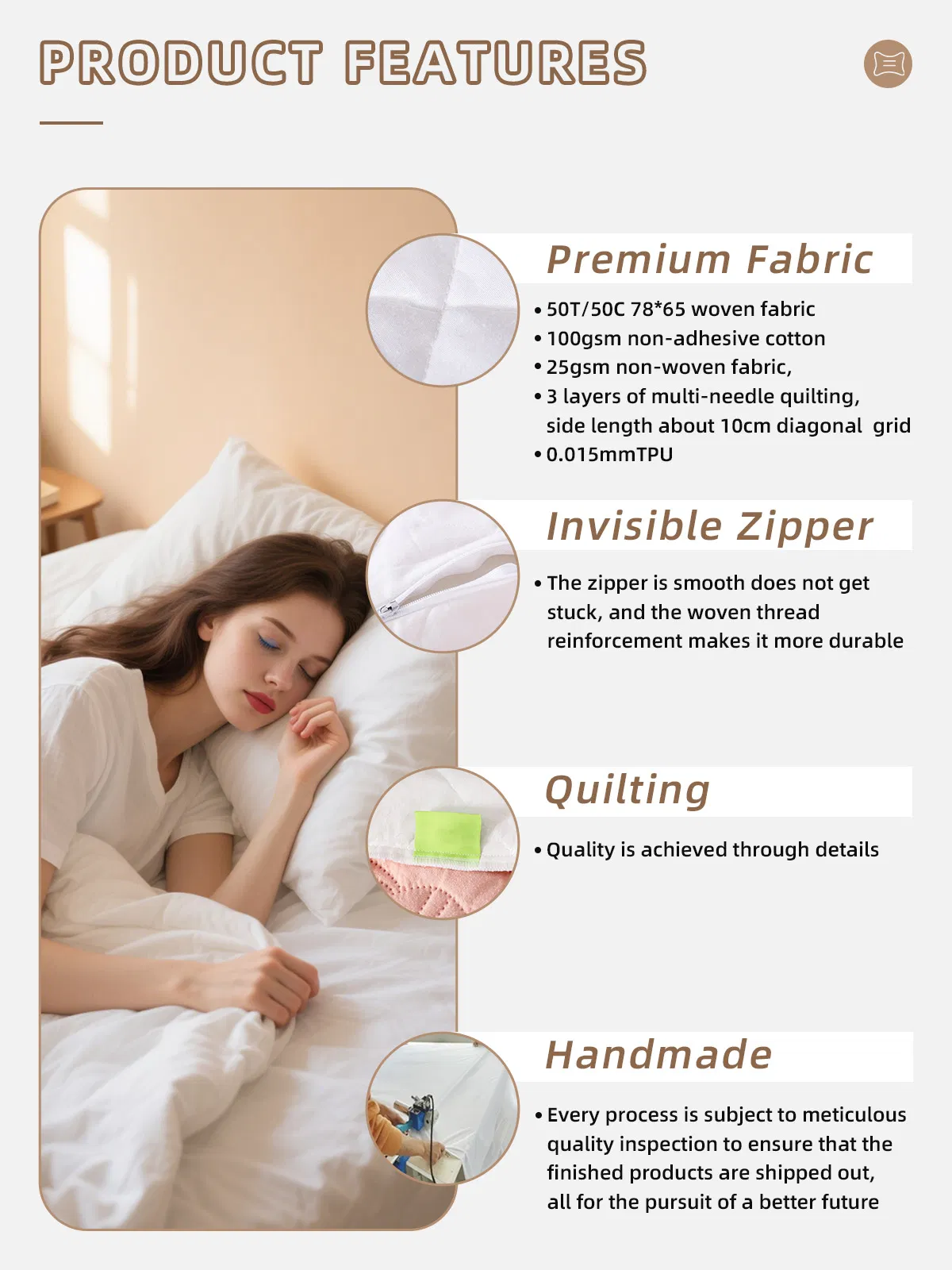 Non Woven Waterproof Pillowcase Pillow Case