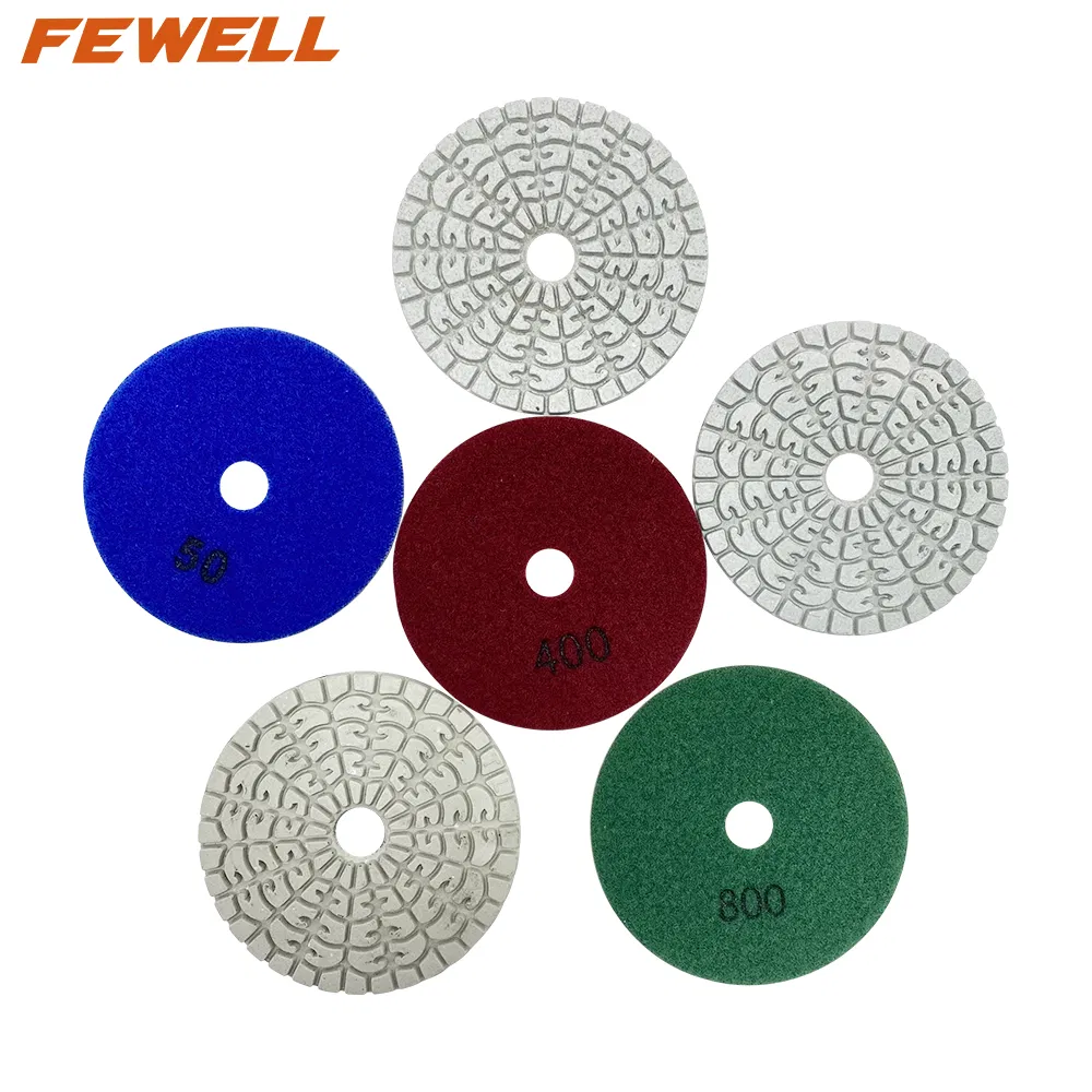 4inch 100mm 400# Nylon Fiber Nano Diamond Polishing Pads for Ceramic Stone Concrete Granite