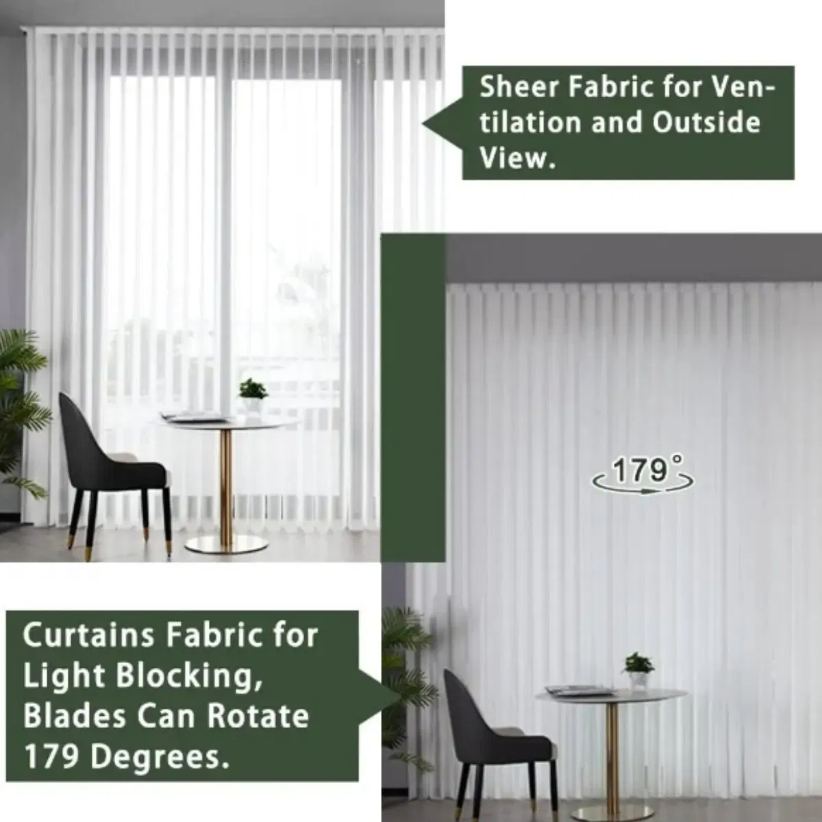 Modern design Luxury Double Electric Waterproof Vertical Blind for Windows