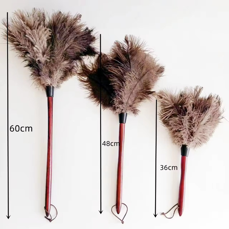 Promotional Factory Wholesale Price Durable Wooden Handle Natural Colored Feather Cleaning Duster