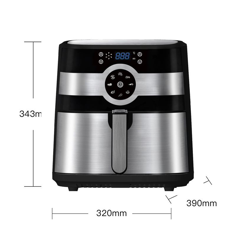 Stainless Steel 8L Large Capacity Household Multifunctional Air Fryer Intelligent Electric Fryer