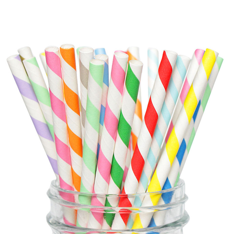 Hot Sale Factory Direct Biodegradable Recyclable Color Drinking Straws for Party Birthday Wedding Paper Straws