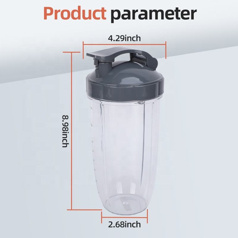 32oz Tall Cups with Flip Top to Go Lip and Lid Ring for Nutri Blender