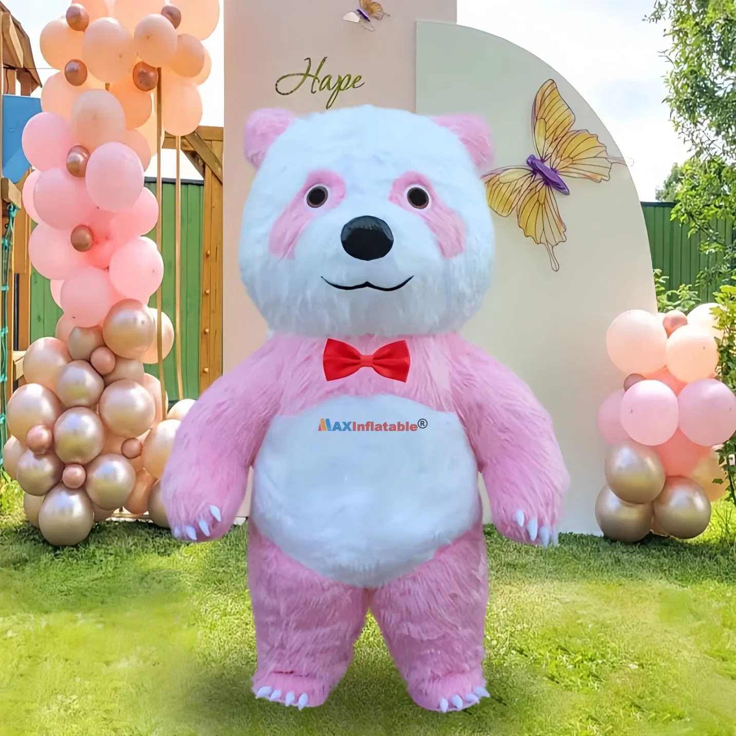 Pink Panda Inflatable Costume for Adults - Cute Panda Mascot Costume for Birthday Parties, Carnivals, Festivals, Interactive Stage Performances, and Props