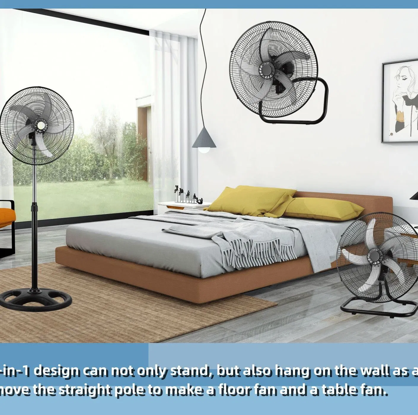 18 Inch Electrical Stand Fan Pedestal Fan Ventilador De Pie Para Casa Y Uso Comercial 3 in 1 Industrial Fan