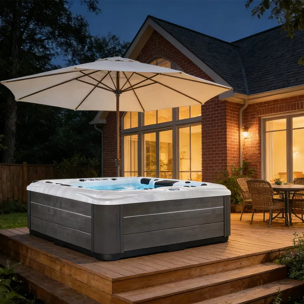 Sunrans CE Approved 5 Person Outdoor Massage Hot Tub Freestanding Acrylic SPA Tub for Commercial and Home Application