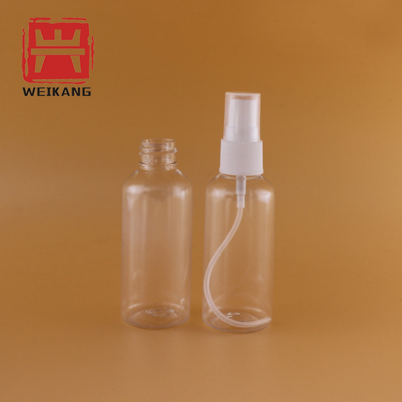 50ml Pet Clear Empty Alcohol Packaging Liquid Mist Plastic Spray Bottle