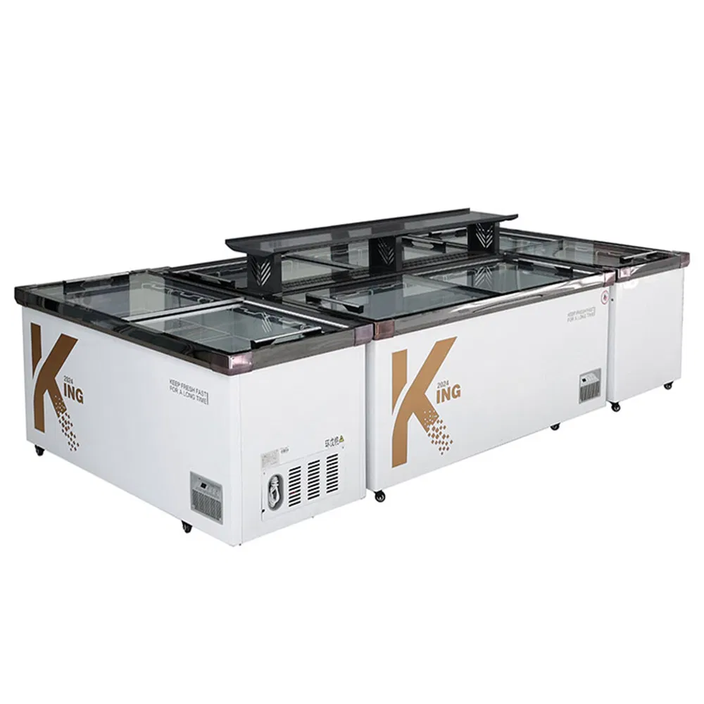 Supermarkets Cooler Commercial Storage Deep Display Showcase Ice-Cream Refrigerator Chest Island Freezer