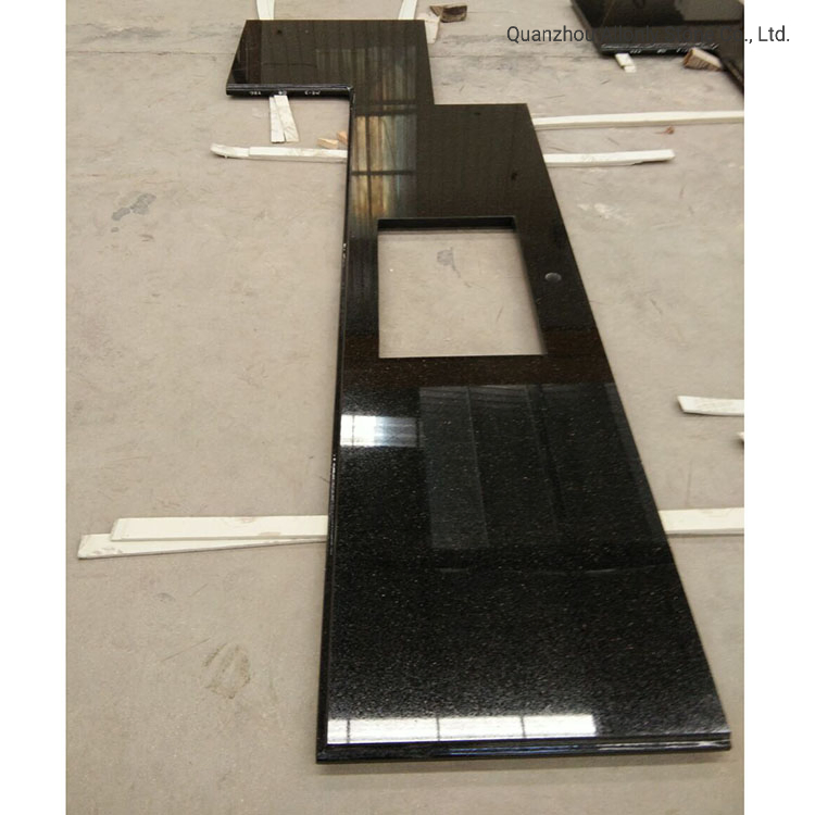 Natural Stone Slab Panel Island Top Countertops Kitchen Black Galaxy