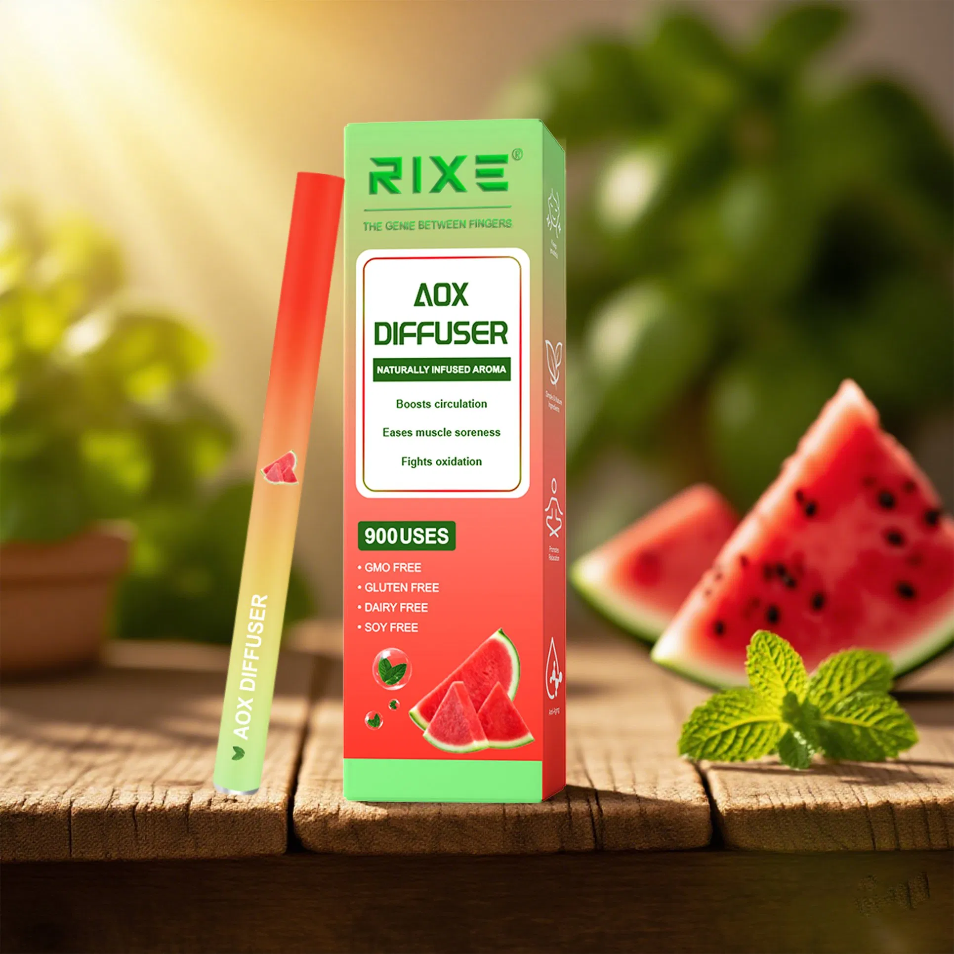Watermelon Mint Lavender Extracts for Lung Detoxification & Oral Air Freshening Herbal Diffusion Pen Relaxation Stick Solution