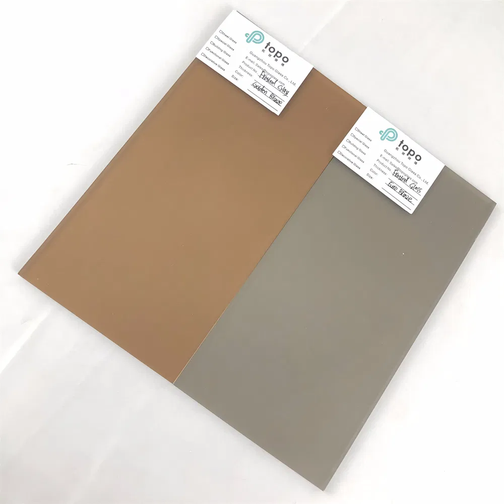 4mm-12mm Bronze No Handprint Acid Etching Satin Frosted Glass (FG-TP)