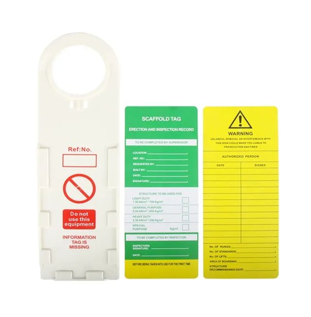 Durable PVC Scaffolding Tagout Holder with Safety Hook