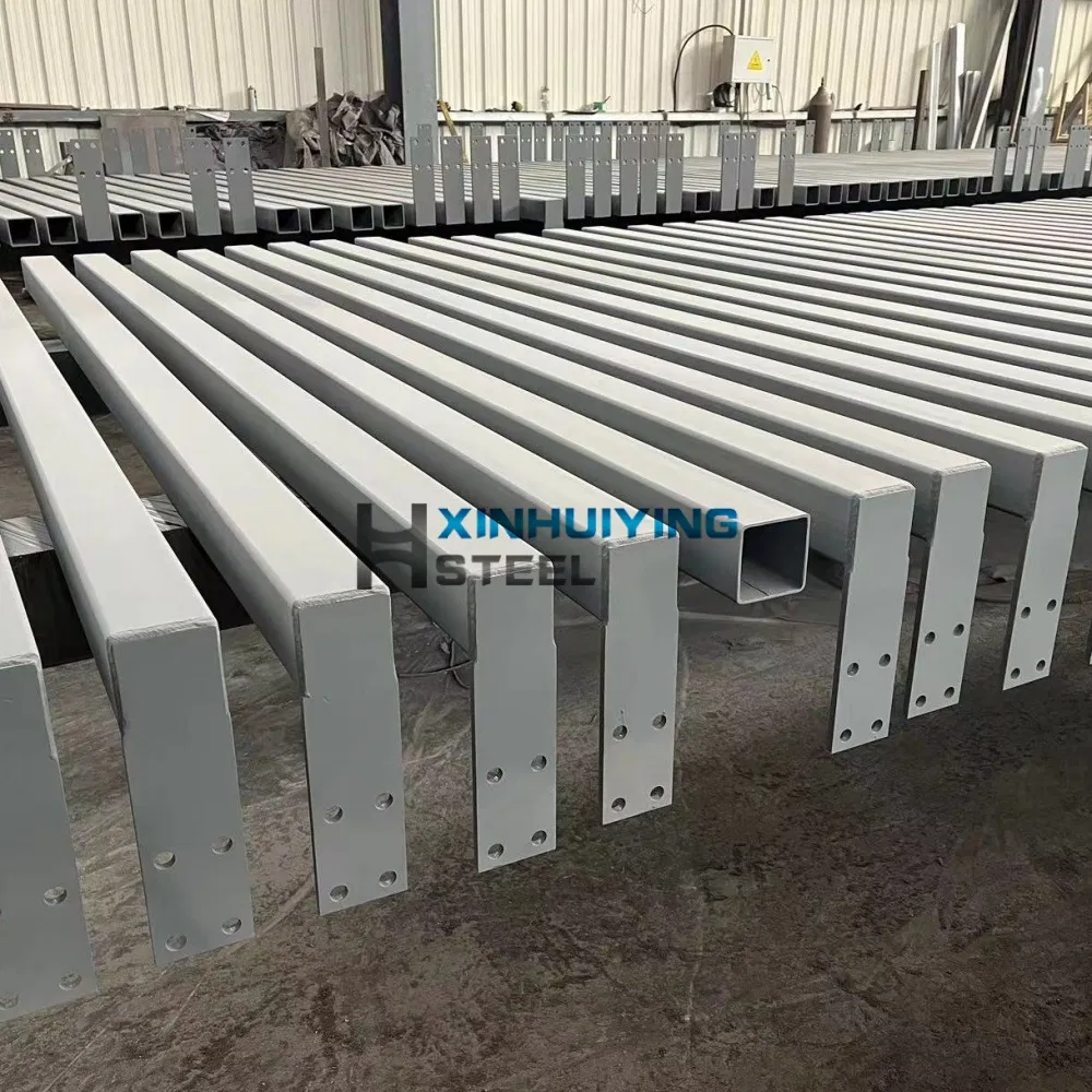 Customized Welded Square Tube Steel Post with Base Plate for Durable Support