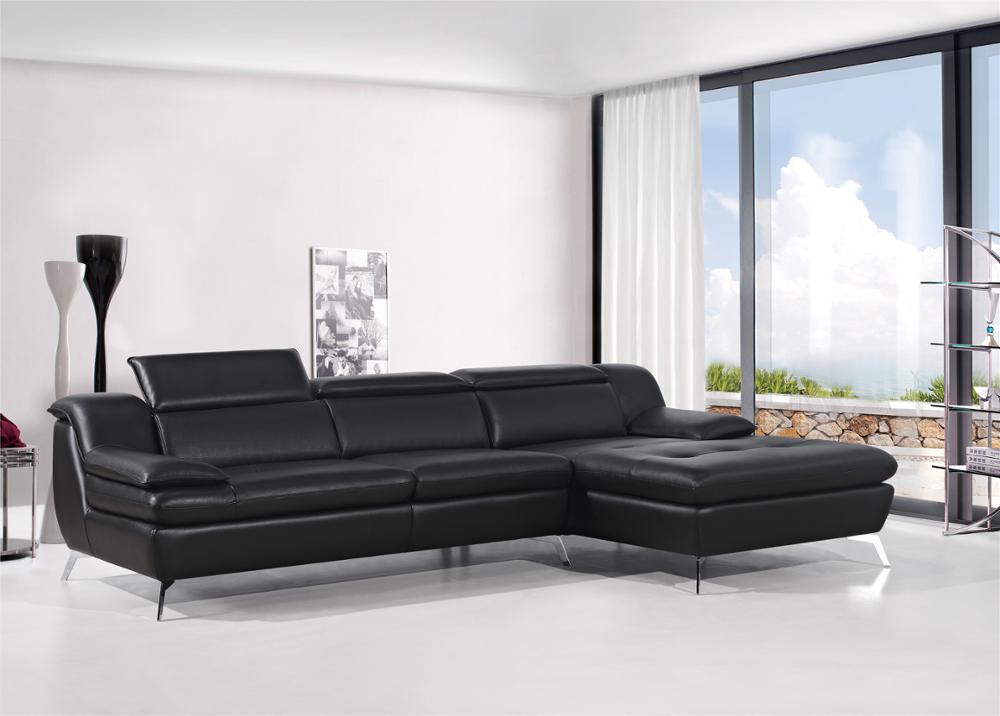 Диван кожаный секционный с регулируемым подголовником металл