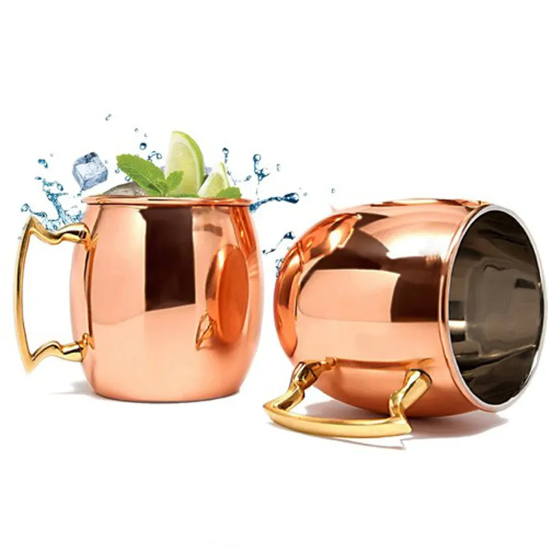 Copper Plated Stainless Steel Hammered Copper Mug with Handle Bar