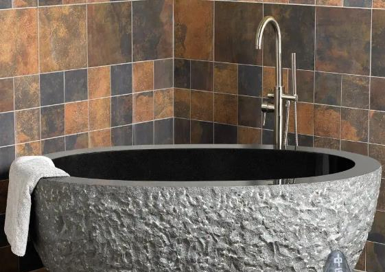 Угловая ванна из натурального мрамора и гранита