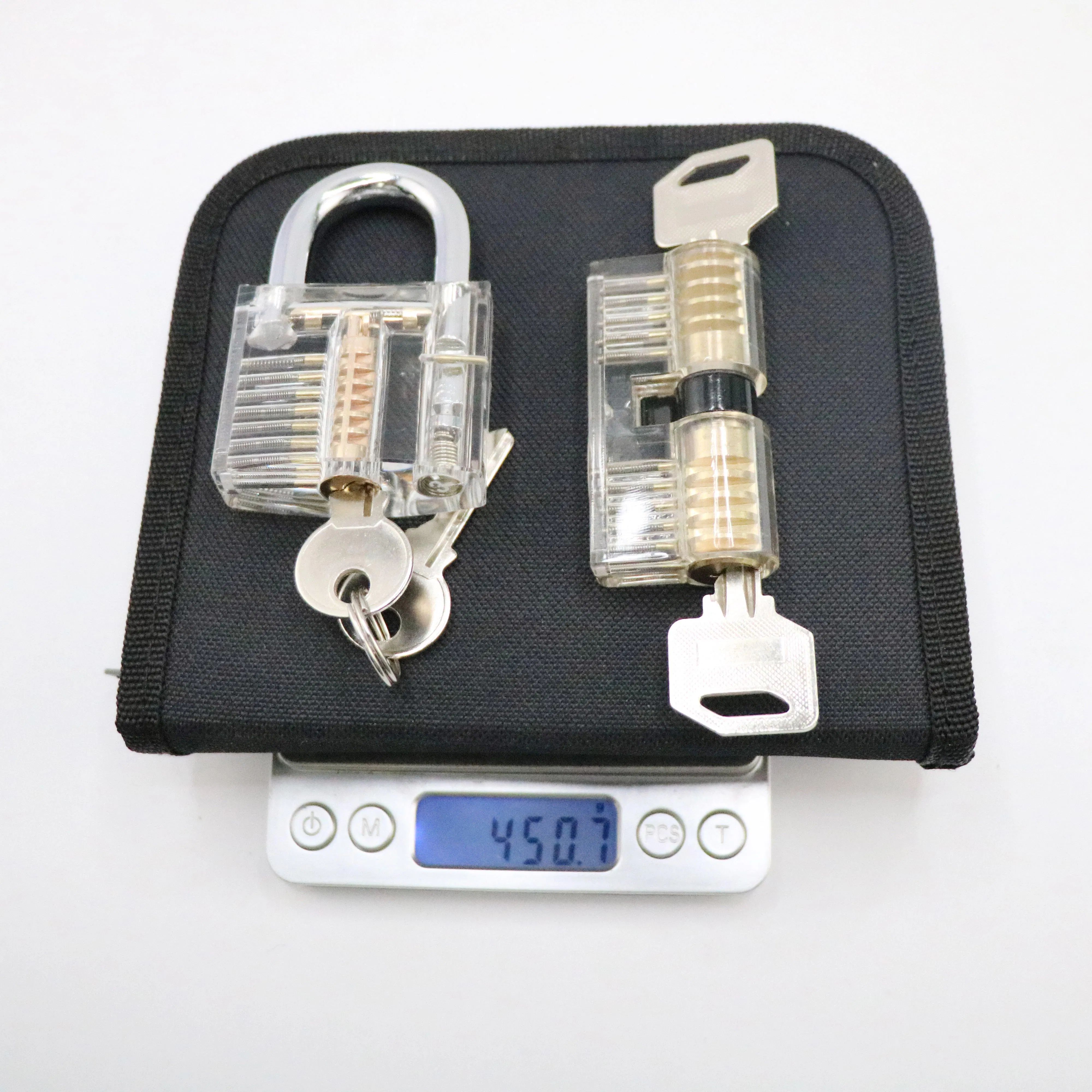 Professional 12+7PCS Stainless Steel 2PCS Transparent Practice Lock Picks Smiths Tools Lockpicking