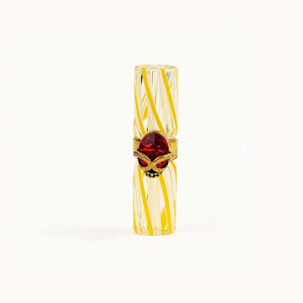Stock Design Glass Filter Tips with Skull Pre Roll for Joint