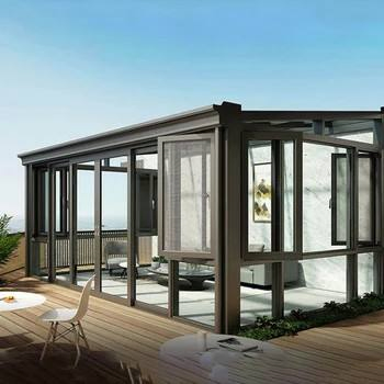 Custom Size and Shape Free Standing Waterproof Solarium Backyard Garden Aluminum Sunroom Glass House