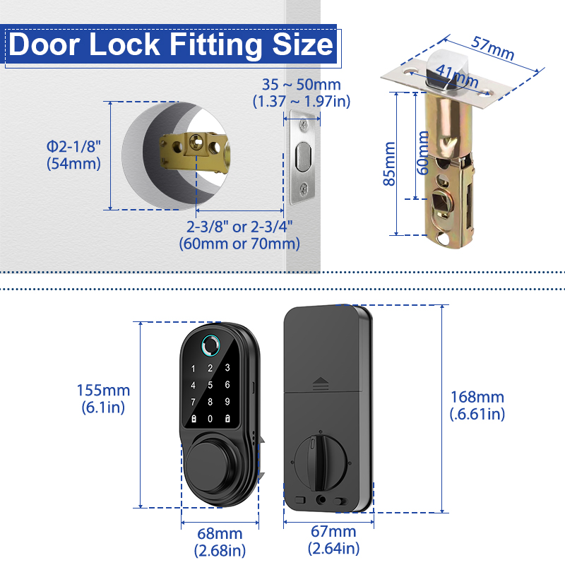 Best Selling Tuya Smart Lock Home Deadbolt Door Lock Fingerprint Lock