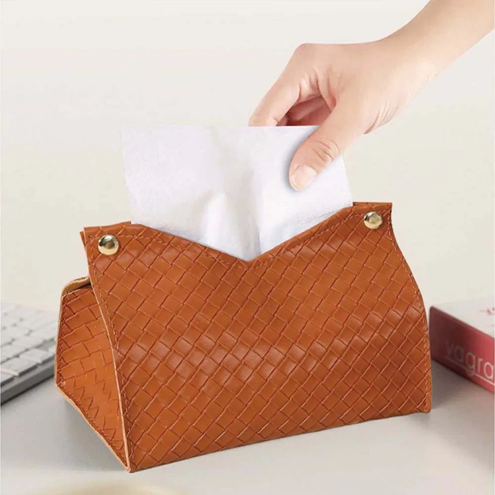 New Creative Multi-Functional Desktop PVC Leather Square Cosmetics/Tissues/Napkins Storage Box in Black/White/Red/Yellow/Gold for Hotel/Home/Living Room