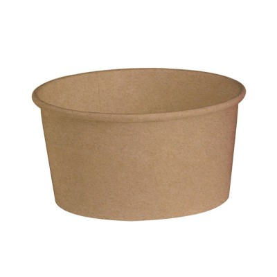 1300ml Rounded Heatable Food Container Kraft Biodegradable Take Away Disposable Paper Salad Bowl