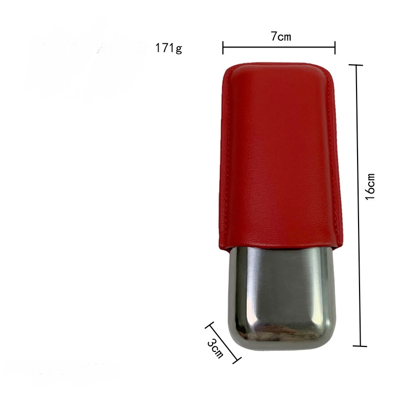 Ea535 Wholesale Leather Cigar Case Portable Travel Cigarette Waterproof Tobacco Storage Box Metal Customized Cases