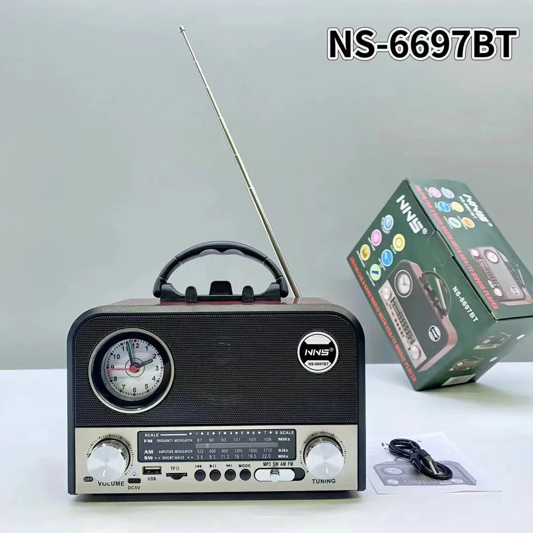 Ретро радио NS-6697BT с Bluetooth и часами
